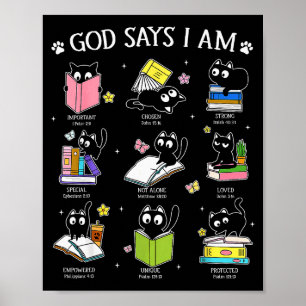 Affiche Dieu dit que je suis amoureux des chats et des liv