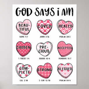 Affiche Dieu dit que je suis bonbon de la Saint-Valentin c