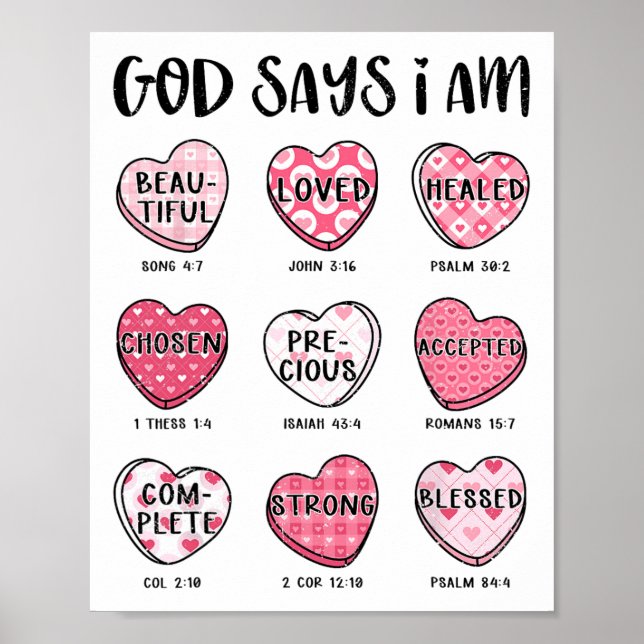 Affiche Dieu dit que je suis bonbon de la Saint-Valentin c (Devant)