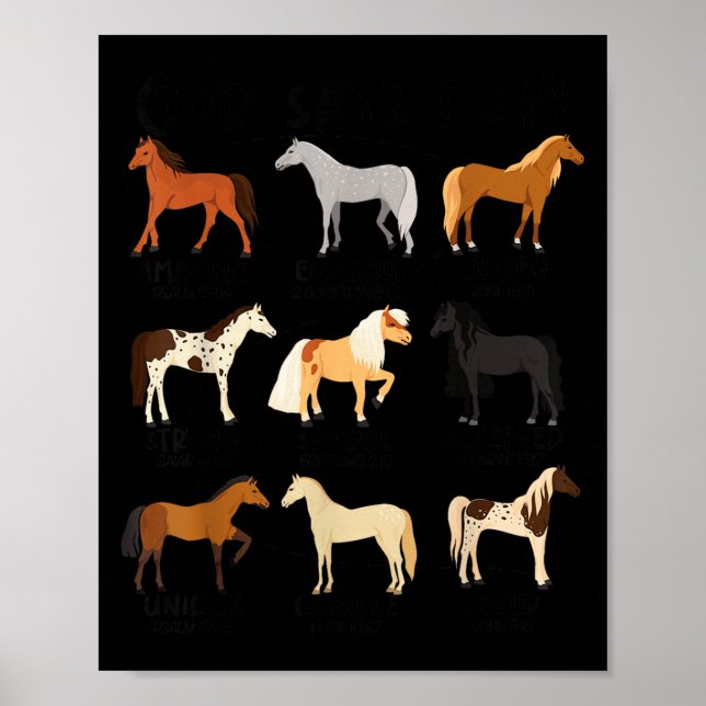 Affiche Dieu Dit Que Je Suis Cheval Chrétienne Femmes Fill (Devant)
