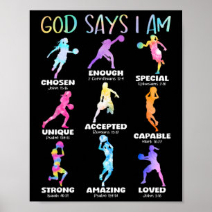 Affiche Dieu dit que je suis chrétien Filles Adolescents E