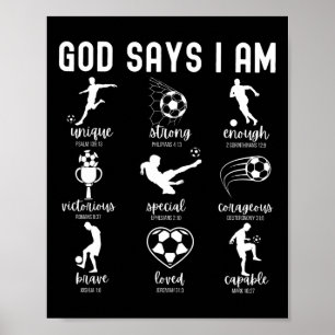 Affiche Dieu dit que je suis chrétien verset biblique reli