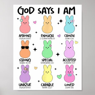 Affiche Dieu Dit Que Je Suis Christian Garçons Filles Enfa