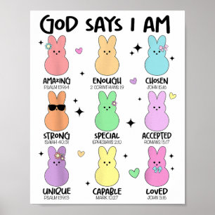 Affiche Dieu Dit Que Je Suis Christian Garçons Filles Enfa