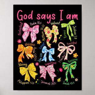 Affiche Dieu Dit Que Je Suis Coquette Bow Floral Christian