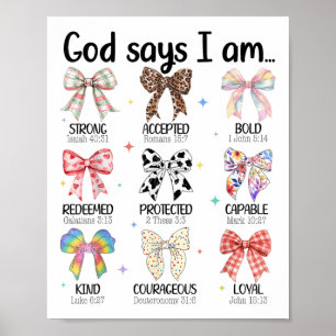 Affiche Dieu Dit Que Je Suis Coquette Bow Religieux Christ