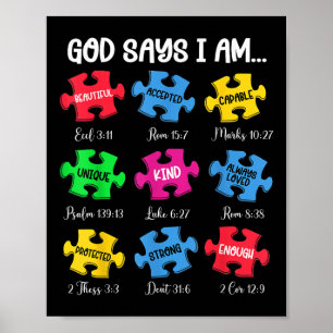 Affiche Dieu Dit Que Je Suis Des Versets De La Bible Chris