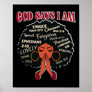 Affiche Dieu dit que je suis femme afro-africaine nubienne
