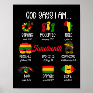 Affiche Dieu Dit Que Je Suis Le Jour De L'Indépendance Lib