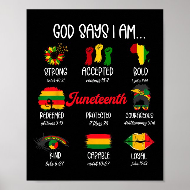 Affiche Dieu Dit Que Je Suis Le Jour De L'Indépendance Lib (Devant)