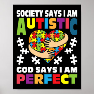 Affiche Dieu dit que je suis parfaite - Puzzle autistique