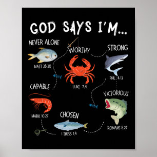 Affiche Dieu dit que je suis pêcheur Christian Fisher vers