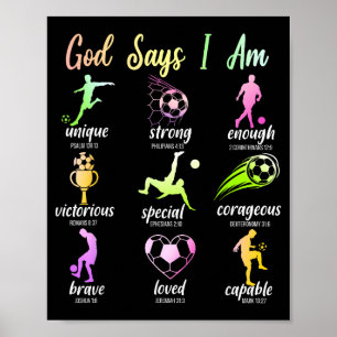 Affiche Dieu dit que je suis un verset biblique chrétien S