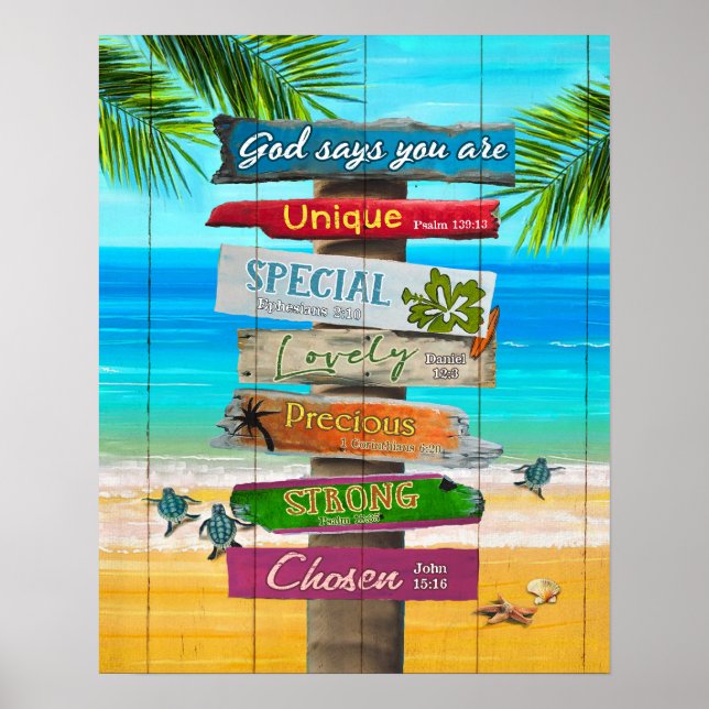 Affiche Dieu dit que vous êtes Tortue (Devant)