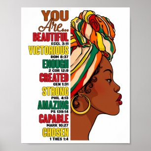 Affiche Dieu dit que vous êtes une reine noire chrétienne