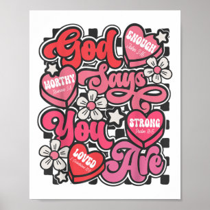 Affiche Dieu Dit Que Vous Êtes Valentine Candy Heart Chris