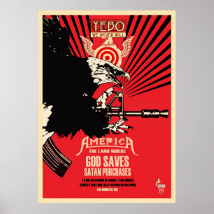 Affiche "Dieu économise et les achats de Satan "