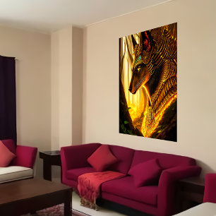 Affiche Dieu égyptien Anubis   Art AI