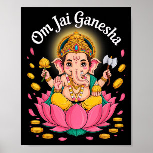 Affiche Dieu éléphant hindou Ganesha Puja Inde Méditation