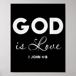 Affiche Dieu est amour 1 Jean 4_8 Verset biblique chrétien