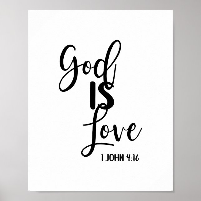 Affiche Dieu est amour Bible Verse Écriture chrétienne Imp (Devant)