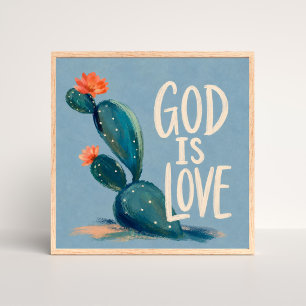 Affiche DIEU EST AMOUR Cadeau d'encouragement chrétien