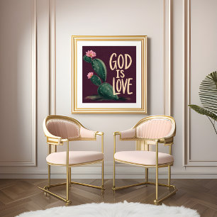 Affiche DIEU EST AMOUR Cadeau d'encouragement chrétien