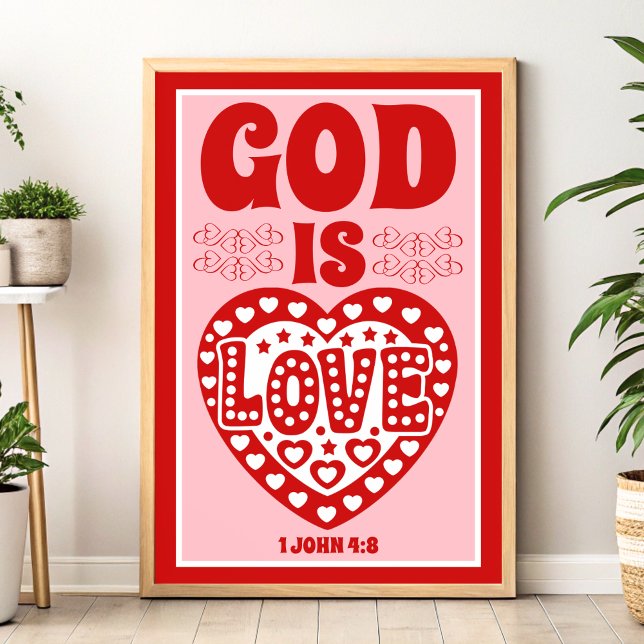 Affiche Dieu est amour Christ Mur chrétien Art Imprimer (Créateur téléchargé)