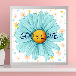 Affiche Dieu est amour Colorful Sunflower Bible Citation