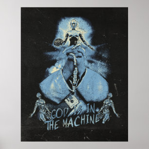Affiche Dieu est dans la machine - Techno-Dystopian Design