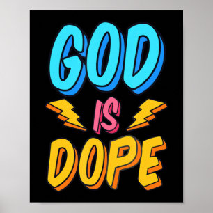 Affiche Dieu est Dope drôle foi chrétienne foi religieuse