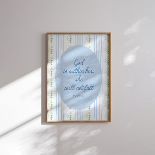 Affiche Dieu Est En Elle, Elle Ne Tombera Pas Toile