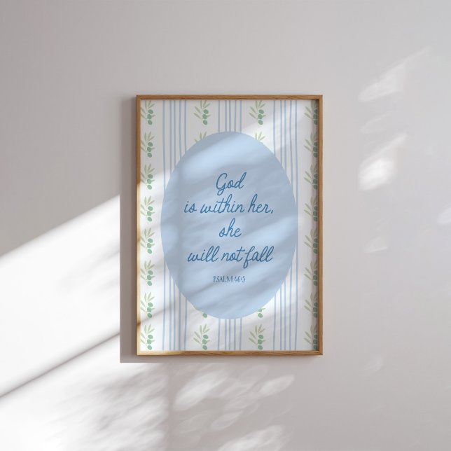 Affiche Dieu Est En Elle, Elle Ne Tombera Pas Toile (Créateur téléchargé)