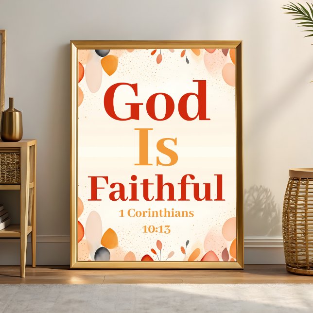 Affiche Dieu est fidèle Boho Christian Wall Art imprimé (Créateur téléchargé)