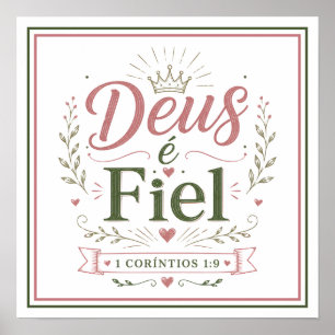 Affiche Dieu est Fidèle Citation Biblique Phrase Chrétienn