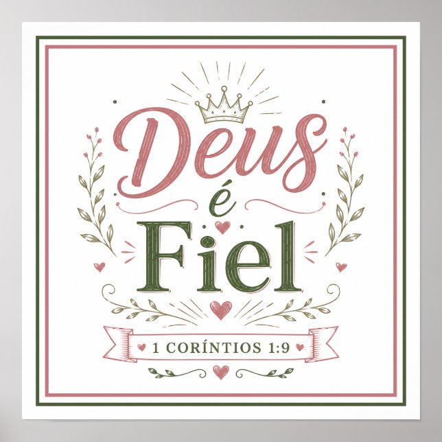 Affiche Dieu est Fidèle Citation Biblique Phrase Chrétienn (Devant)