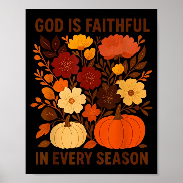 Affiche Dieu est fidèle en chaque saison, Floral automne  (Devant)