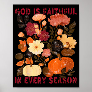Affiche Dieu Est Fidèle En Toute Saison Floral Automne Chr