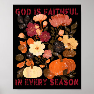 Affiche Dieu Est Fidèle En Toute Saison Floral Automne Chr