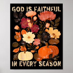 Affiche Dieu Est Fidèle En Toute Saison Floral Automne Chr