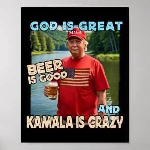Affiche Dieu est grand, la bière est bonne et Kamala est f