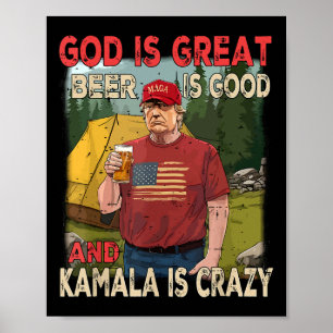 Affiche Dieu est grand, la bière est bonne, Kamala est fol