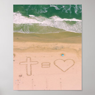Affiche Dieu est l'AMOUR, Jésus est l'Amour, la croix de l