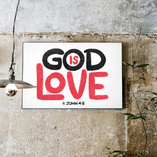 Affiche Dieu est Love Hand Lettré