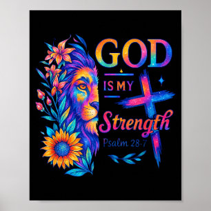 Affiche Dieu est ma force Ps 28_7 T-shirt Lion