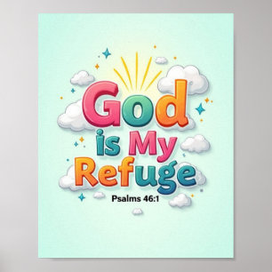 Affiche Dieu est mon refuge