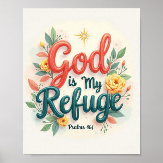 Affiche Dieu est mon refuge