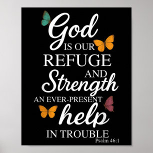 Affiche Dieu est notre refuge verset biblique Psaume 46_1