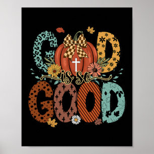 Affiche Dieu est si bon automne Christian Automne Citrouil