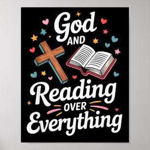 Affiche Dieu et la lecture sur tout la foi biblique